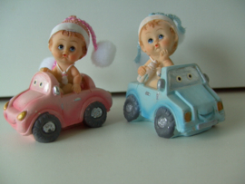 MINIATUUR BABY BLAUW / ROSÉ v a 4 STUKS IN AUTO