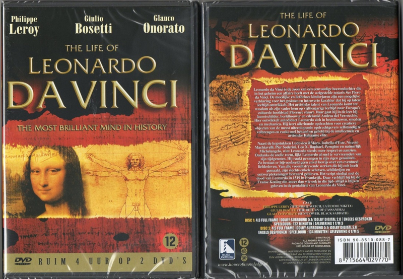 Da Vinci Leonardo The life of 2 DVD Box