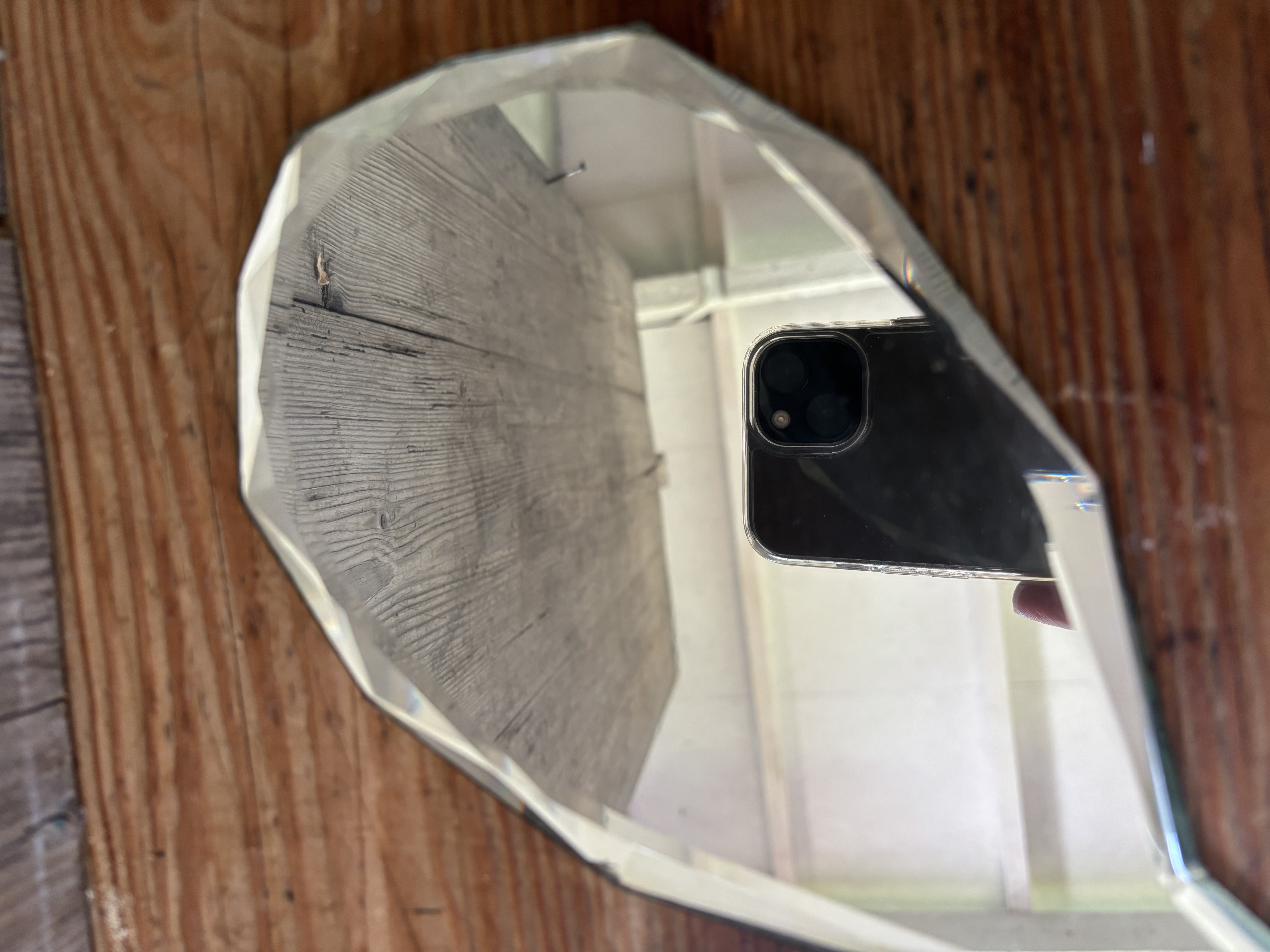 Handspiegel geheel van spiegelglas