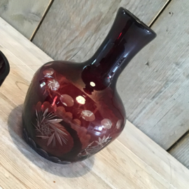 Boheems glas beker met waterkaraf