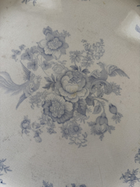 Engels zacht blauw groot oud bord