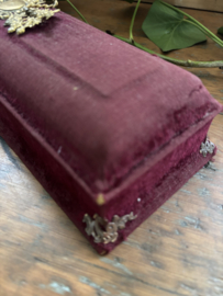 Bordeaux victoriaans handschoenen doosje