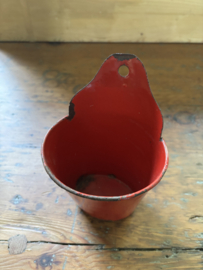 Rood emaille afwasborstel bakje
