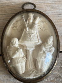 (Verkocht)Meerschuim medaillon maria