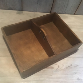 Houten bakje twee vakjes
