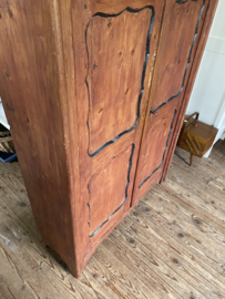 Prachtige orginele oude boerderij kast met bovenla.