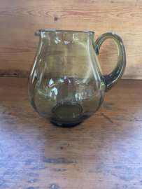 (Verkocht)Groen glazen sapkan