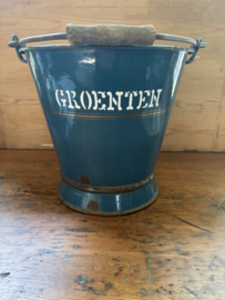 Petrol  blauwe groenten emmer