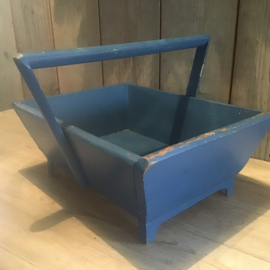 Blauwe hengselbak hout