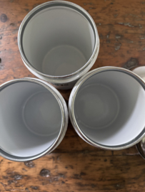 Koffie thee suiker bussen wit met zwarte letters