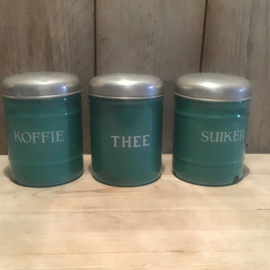 Turkoois koffie,thee,suiker set