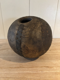 Antieke houten bowling/kegel bal