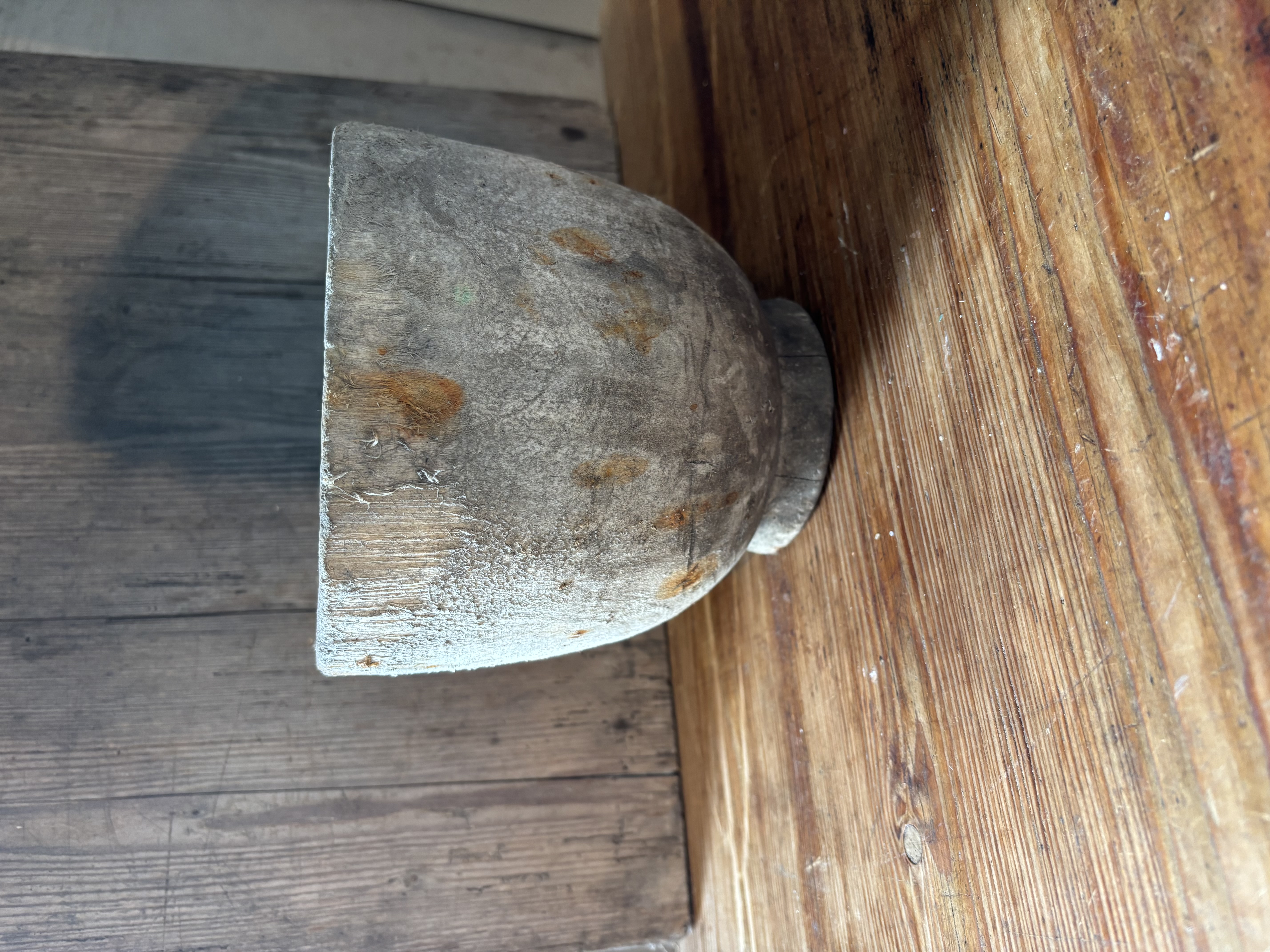 Oude houten kaasmal
