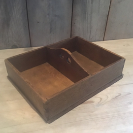 Houten bakje twee vakjes
