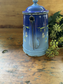 Blauw bloemen keteltje