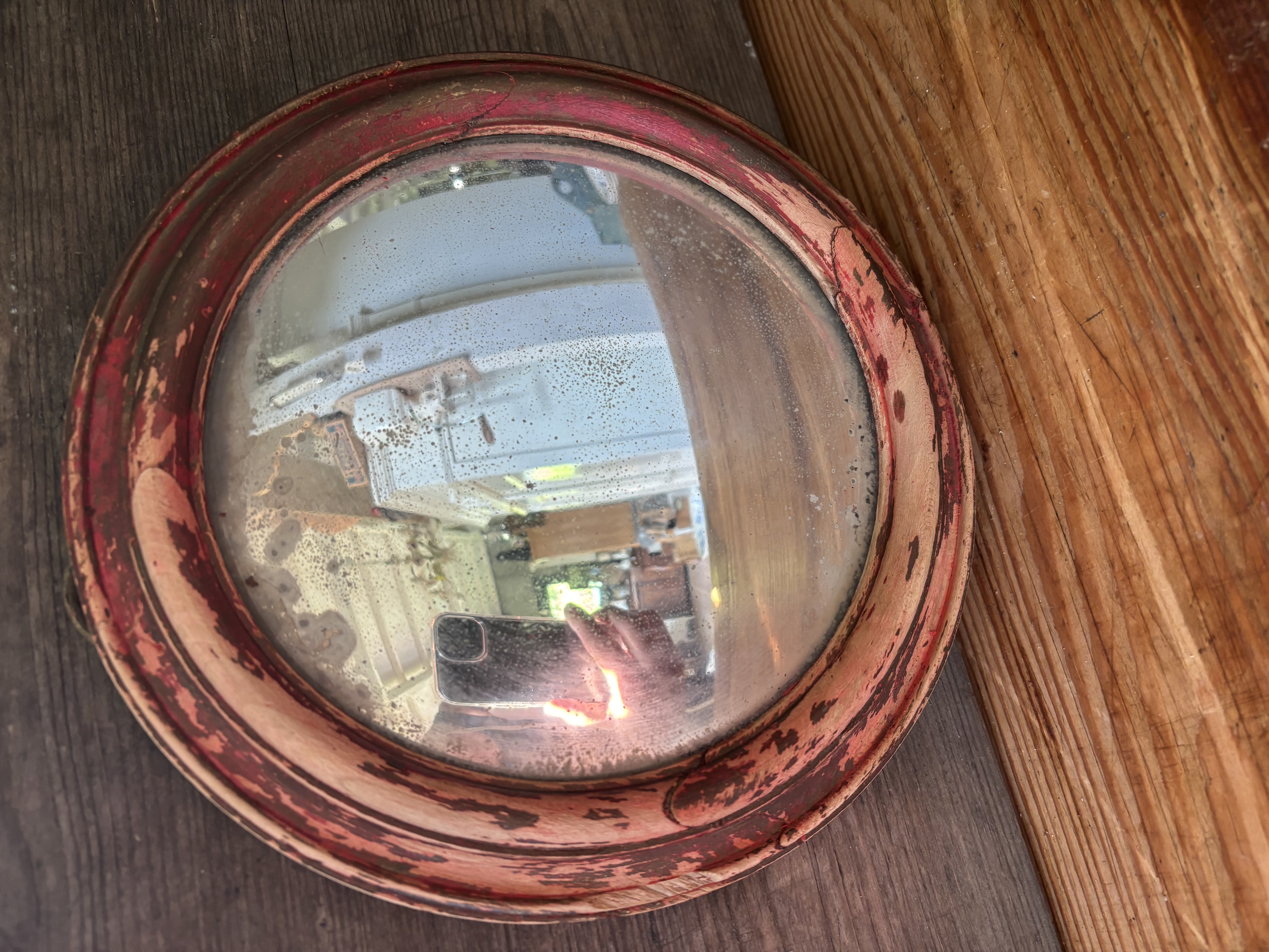 Ronden Houten butlerspiegel