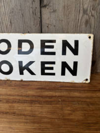 Verboden te rooken oud emaille bord