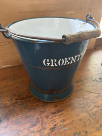 Petrol  blauwe groenten emmer