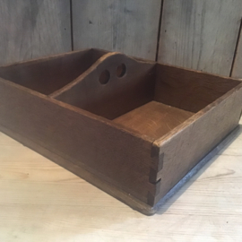 Houten bakje twee vakjes