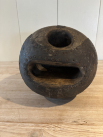 Antieke houten bowling/kegel bal