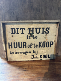 (Verkocht)Huis te koop of te huur bord