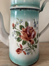 Bloemen emaille koffiepot