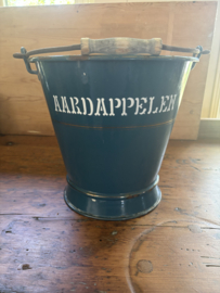 (Verkocht)Petrol  blauwe aardappel emmer