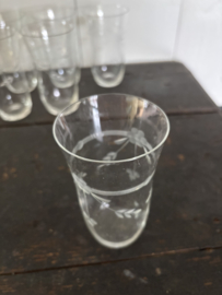 6 limonade glazen geslepen