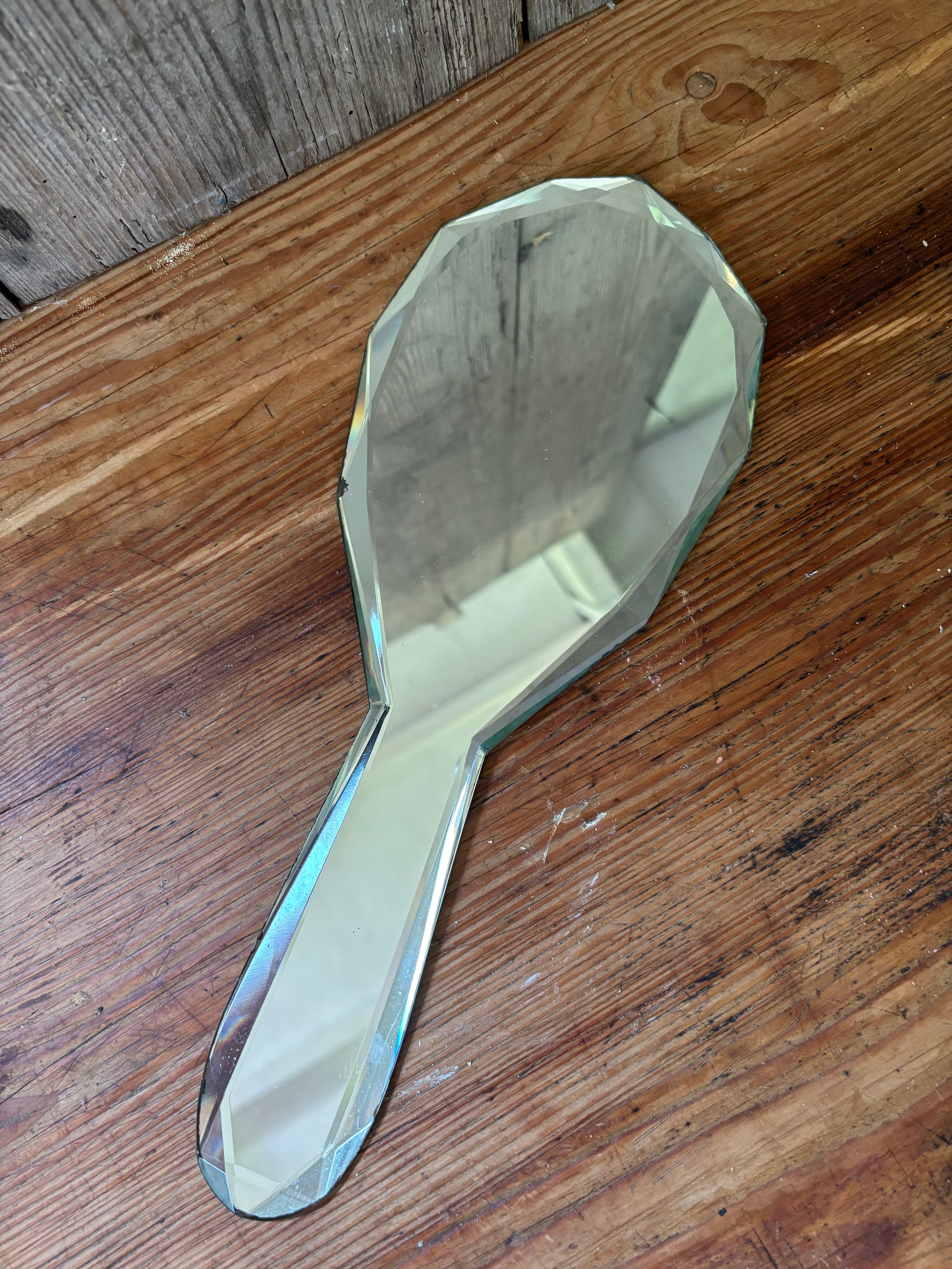 Handspiegel geheel van spiegelglas