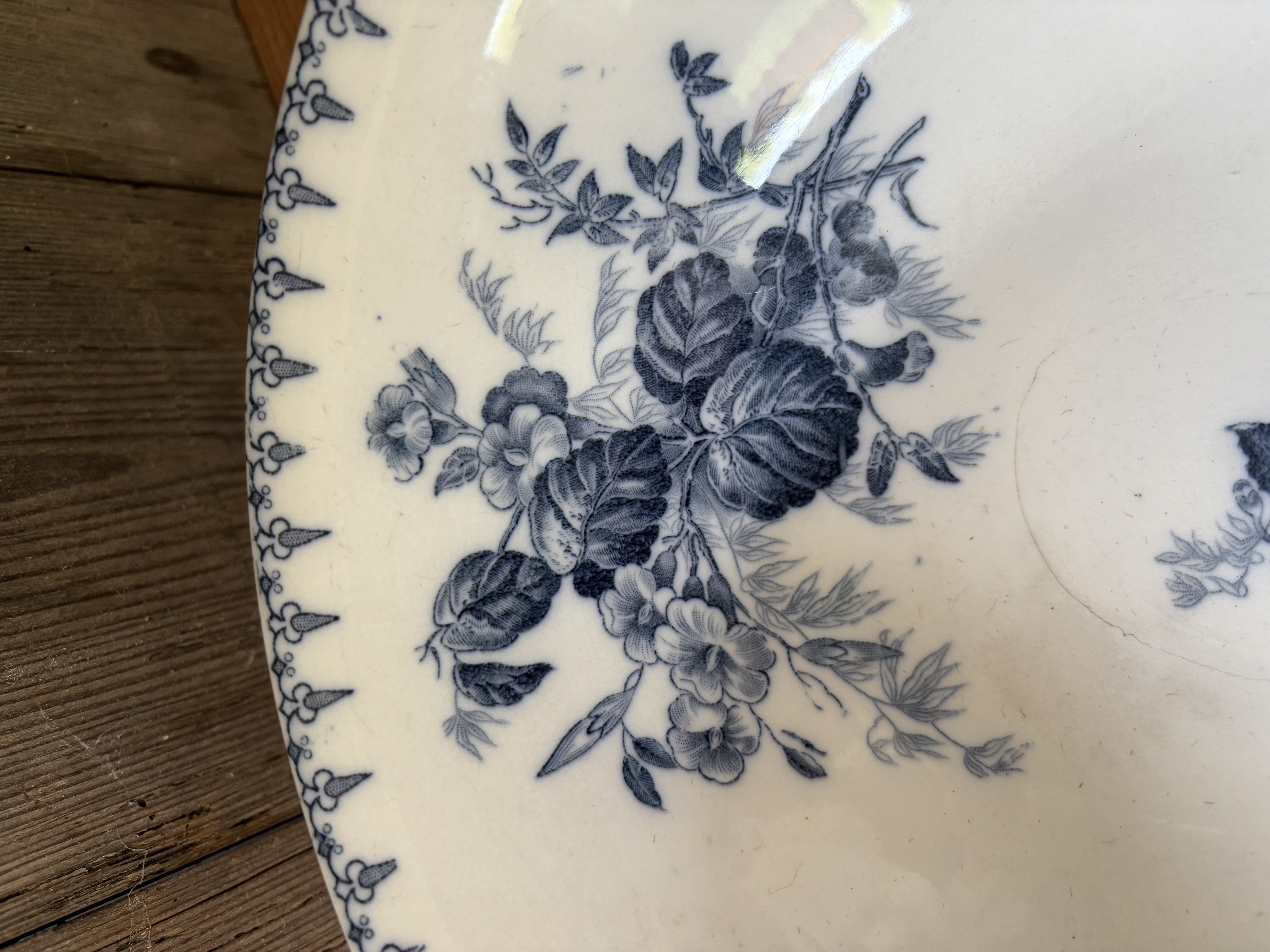 Prachtige blauwe bloemen schaal