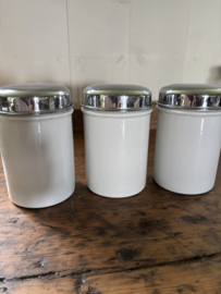 Koffie thee suiker bussen wit met zwarte letters