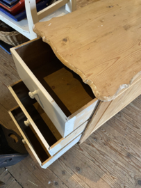 Ladenkastje met lades op de kopsekant.