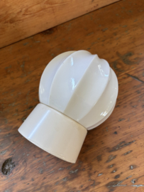 Jaren 50 plafondlamp wit facet