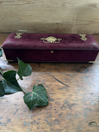Bordeaux velours handschoenen doosje
