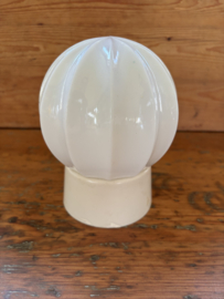 Jaren 50 plafondlamp wit facet