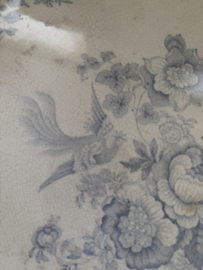 Engels zacht blauw groot oud bord