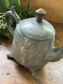 (Verkocht)Tinnen theepot