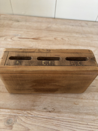 Houten spaarpot schuif