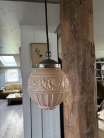 (Verkocht)Roze rond hanglampje