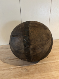 Antieke houten bowling/kegel bal