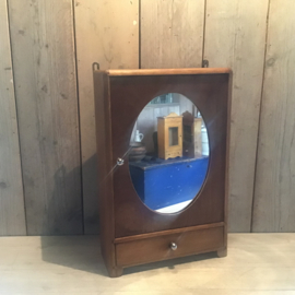 Jaren 60 teak spiegelkastje