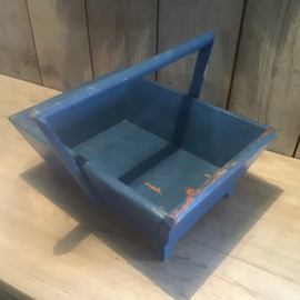 Blauwe hengselbak hout