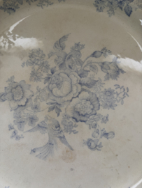 Engels lichtblauw bloemenbord