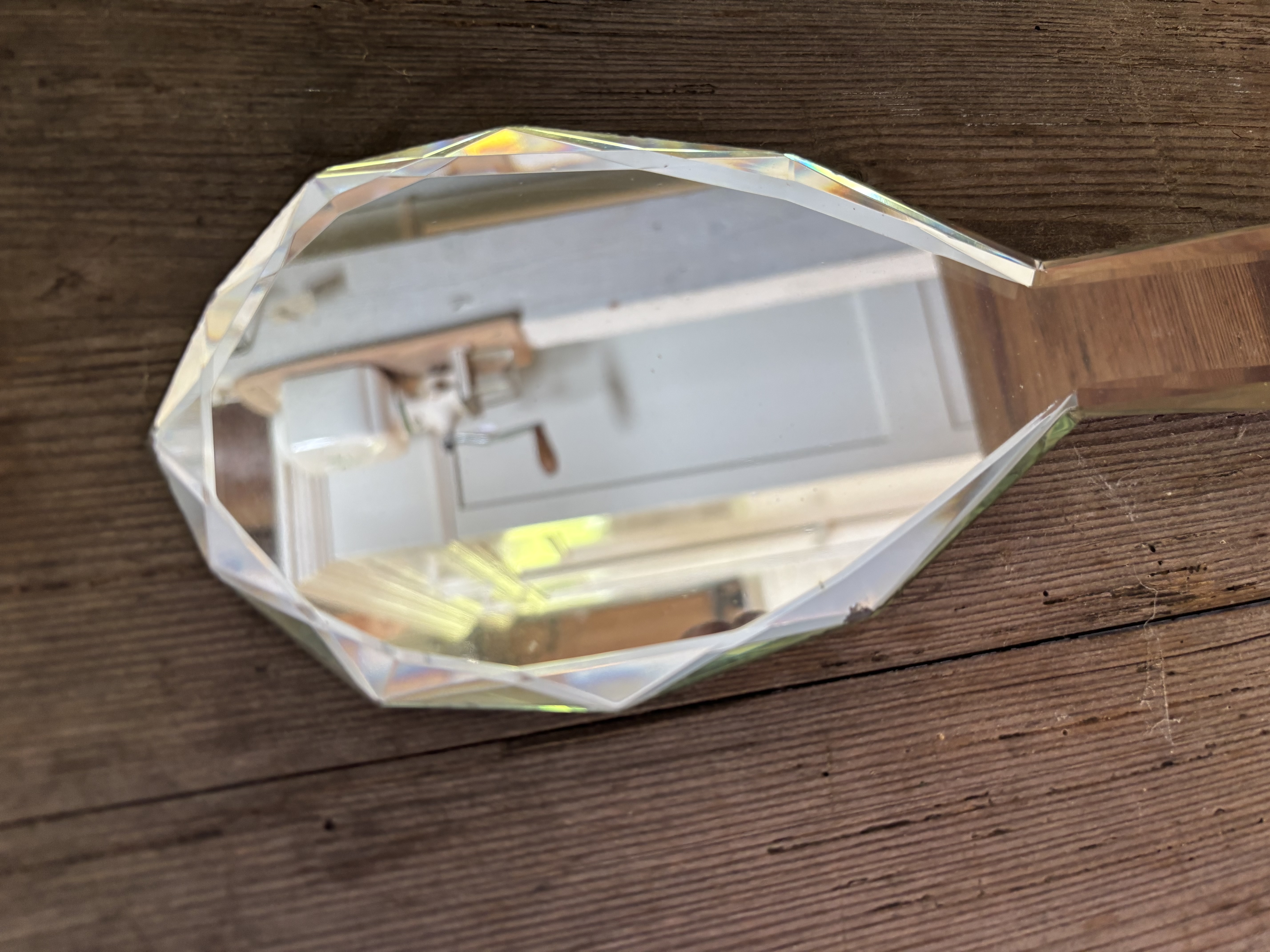 Handspiegel geheel van spiegelglas