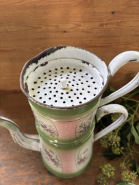 Gebloemde koffiepot groen/roze