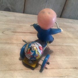(Verkocht)Blikken fietsje met mannetje