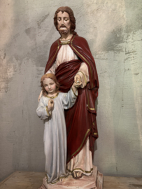 Beeld Josef met jonge Jesus