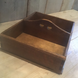 Houten bakje twee vakjes