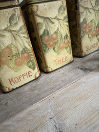 Koffie,thee,suiker set blik