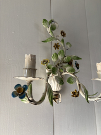 (Verkocht)Bloemen wandlamp